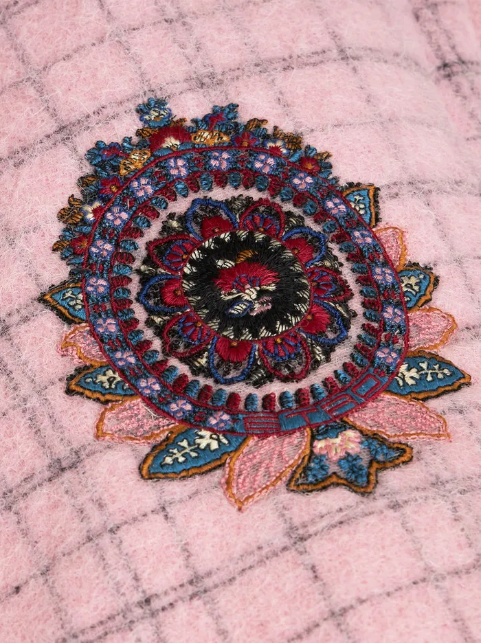 Women Check Jacket With Embroidery Etro Coats And Outerwear