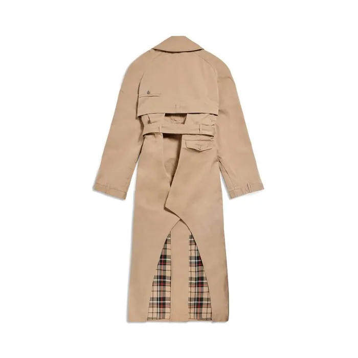 Women Coats and Jackets Balenciaga Maxi Deconstructed Trench Coat In Dark Beige