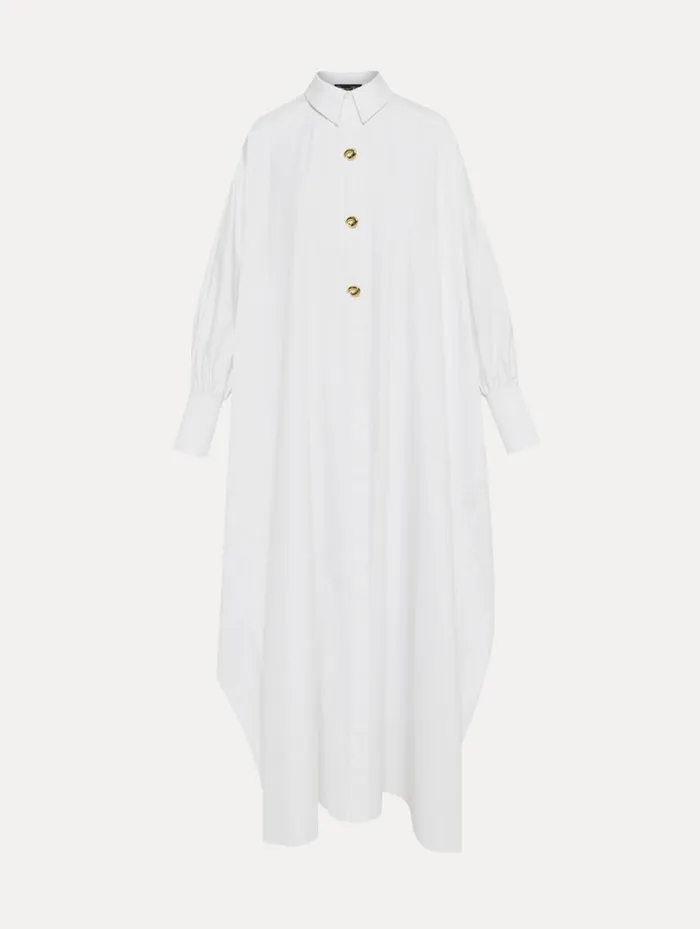 Women Cotton Poplin Caftan White Oscar De La Renta Dresses