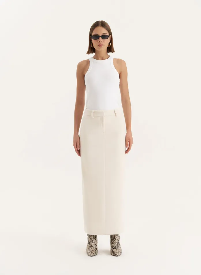 Women Cream Column Maxi Skirt Shelly 4th and Reckless Skirts