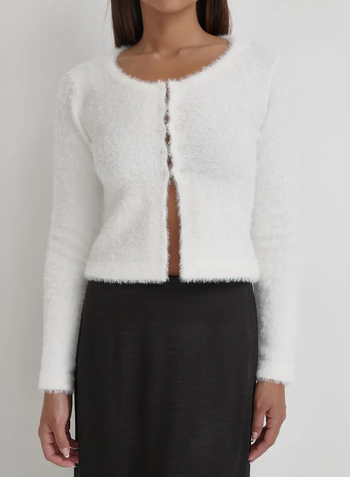Women Cream Long Sleeve Knitted Top Maxime 4th and Reckless Knitwear