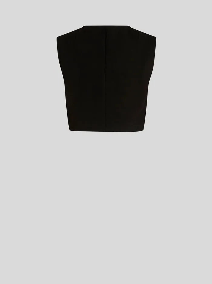 Women Cropped Waistcoat With Foliage Embroidery Etro Jackets