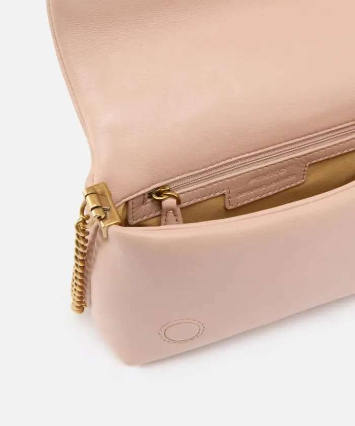 Women Crossbody Bags Pinko Baby Love Bag Click Puff In Nappa Leather Powder Pinkblock Colour