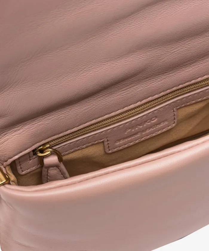 Women Crossbody Bags Pinko Baby Love Bag Click Puff In Nappa Leather Powder Pinkblock Colour