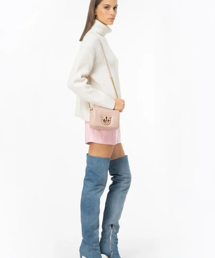Women Crossbody Bags Pinko Baby Love Bag Click Puff In Nappa Leather Powder Pinkblock Colour