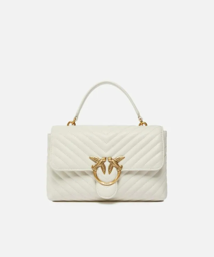 Women Crossbody Bags Pinko Classic Lady Love Bag Puff Chevron Whitewhiteantique Gold Women Crossbody Bags Pinko Classic Lady Love Bag Puff Chevron Whitewhiteantique Gold