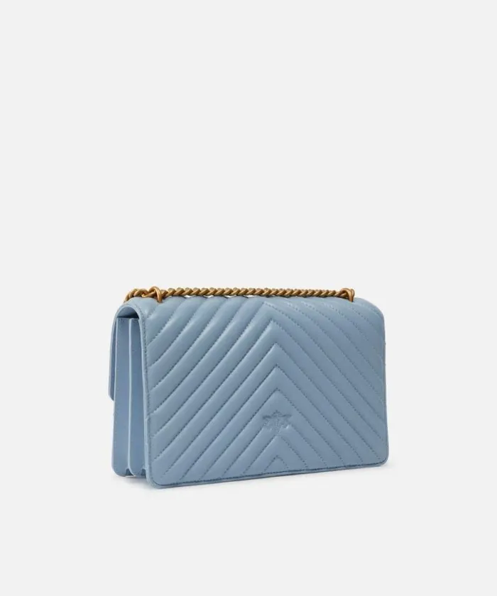 Women Crossbody Bags Pinko Classic LoveBag One Chevron Lightblueantique Gold