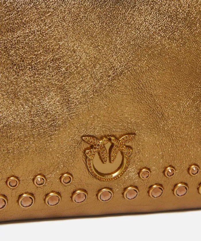 Women Crossbody Bags Pinko Laminated Evening Crossbody Bag With Rhinestones Bronzebronze Women Crossbody Bags Pinko Laminated Evening Crossbody Bag With Rhinestones Bronzebronze