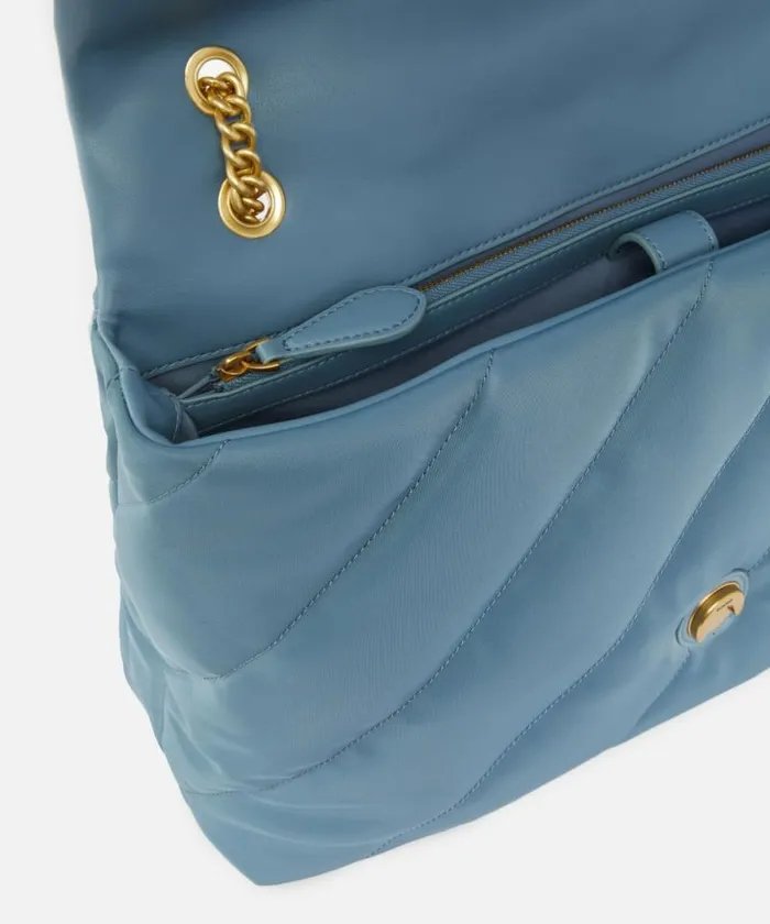 Women Crossbody Bags Pinko Large Quilted Recycled Fabric Love Bag Lightblueantique Gold Women Crossbody Bags Pinko Large Quilted Recycled Fabric Love Bag Lightblueantique Gold