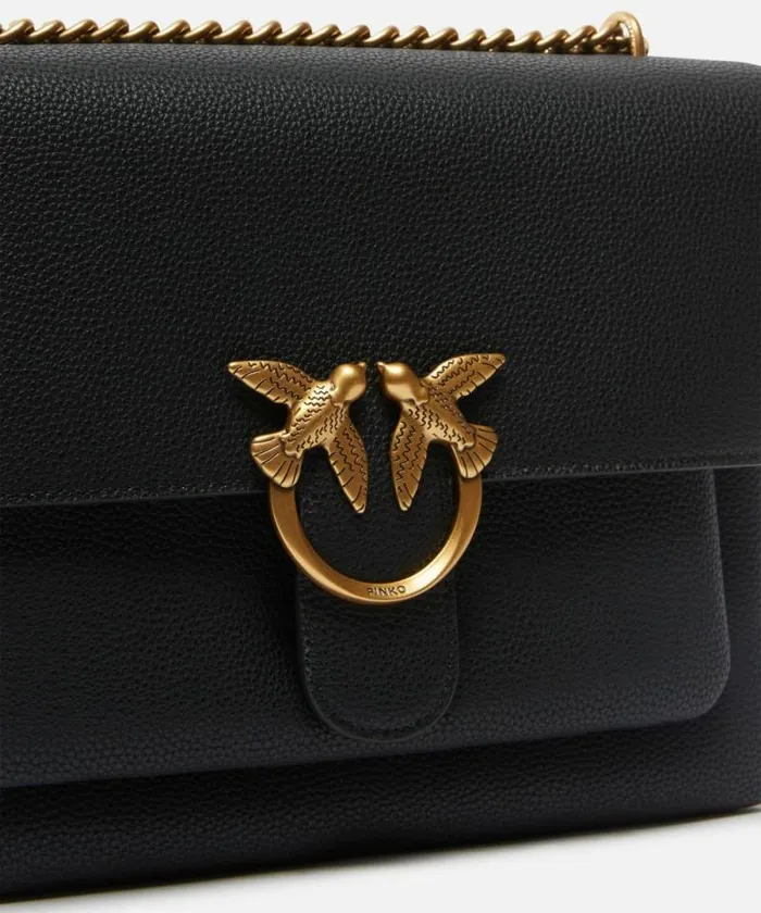 Women Crossbody Bags Pinko Love Bag Large Soft Crossbody Bag Blackantique Gold