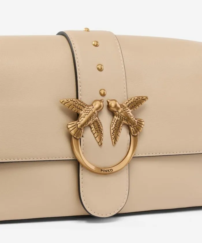 Women Crossbody Bags Pinko Love Bag Large Soft Crossbody Bag In Leather Beigesmoke Greyantiquegold Women Crossbody Bags Pinko Love Bag Large Soft Crossbody Bag In Leather Beigesmoke Greyantiquegold