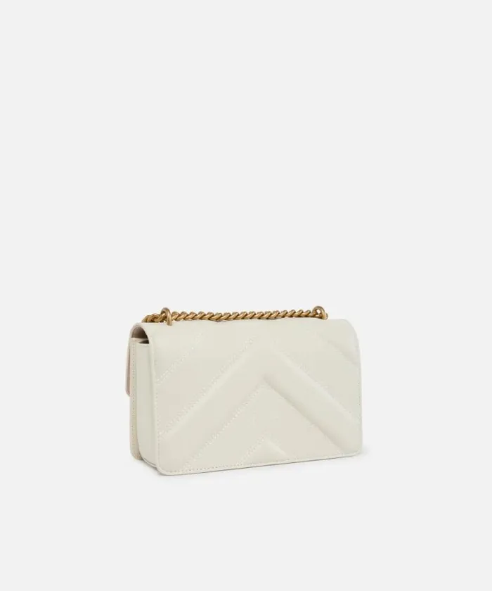 Women Crossbody Bags Pinko Love Bag Mini Chevronquilted Nappa Leather Crossbody Bag Whitewhiteantique Gold