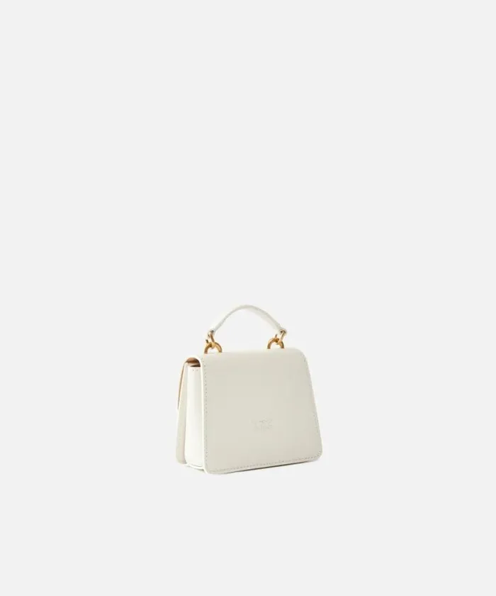 Women Crossbody Bags Pinko Micro LoveBag One Top Handle Light Whitewhiteantique Gold Women Crossbody Bags Pinko Micro LoveBag One Top Handle Light Whitewhiteantique Gold