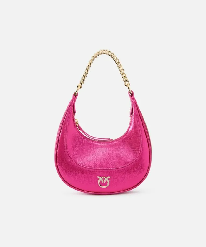 Women Crossbody Bags Pinko Mini Brioche Bag Handbag In Metallic Leather Metallic Fuchsiagold Women Crossbody Bags Pinko Mini Brioche Bag Handbag In Metallic Leather Metallic Fuchsiagold