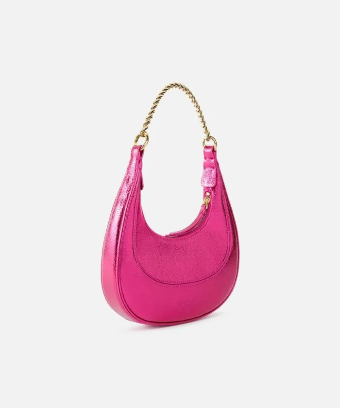 Women Crossbody Bags Pinko Mini Brioche Bag Handbag In Metallic Leather Metallic Fuchsiagold Women Crossbody Bags Pinko Mini Brioche Bag Handbag In Metallic Leather Metallic Fuchsiagold