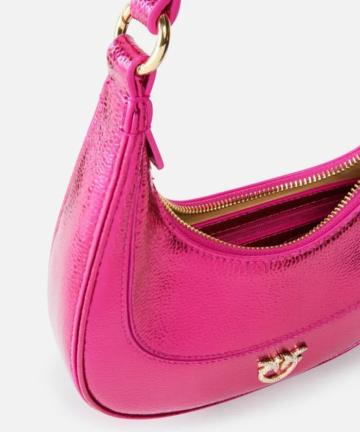 Women Crossbody Bags Pinko Mini Brioche Bag Handbag In Metallic Leather Metallic Fuchsiagold Women Crossbody Bags Pinko Mini Brioche Bag Handbag In Metallic Leather Metallic Fuchsiagold