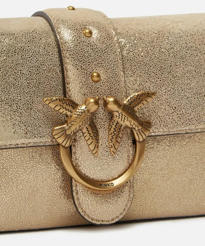 Women Crossbody Bags Pinko Mini Love Bag Glittery Suede Crossbody Bag Goldsandantique Gold Women Crossbody Bags Pinko Mini Love Bag Glittery Suede Crossbody Bag Goldsandantique Gold
