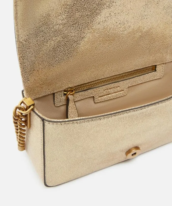 Women Crossbody Bags Pinko Mini Love Bag Glittery Suede Crossbody Bag Goldsandantique Gold Women Crossbody Bags Pinko Mini Love Bag Glittery Suede Crossbody Bag Goldsandantique Gold
