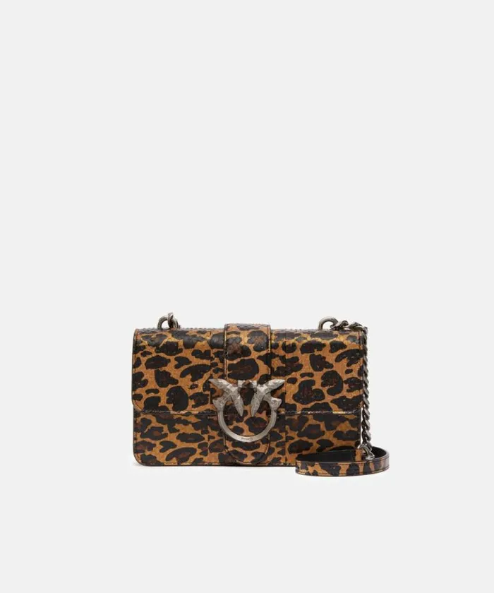 Women Crossbody Bags Pinko PINKO Galleria Love Bag Crossbody Bag In Spotted Reptile Skin Goldblackold Silver Women Crossbody Bags Pinko PINKO Galleria Love Bag Crossbody Bag In Spotted Reptile Skin Goldblackold Silver