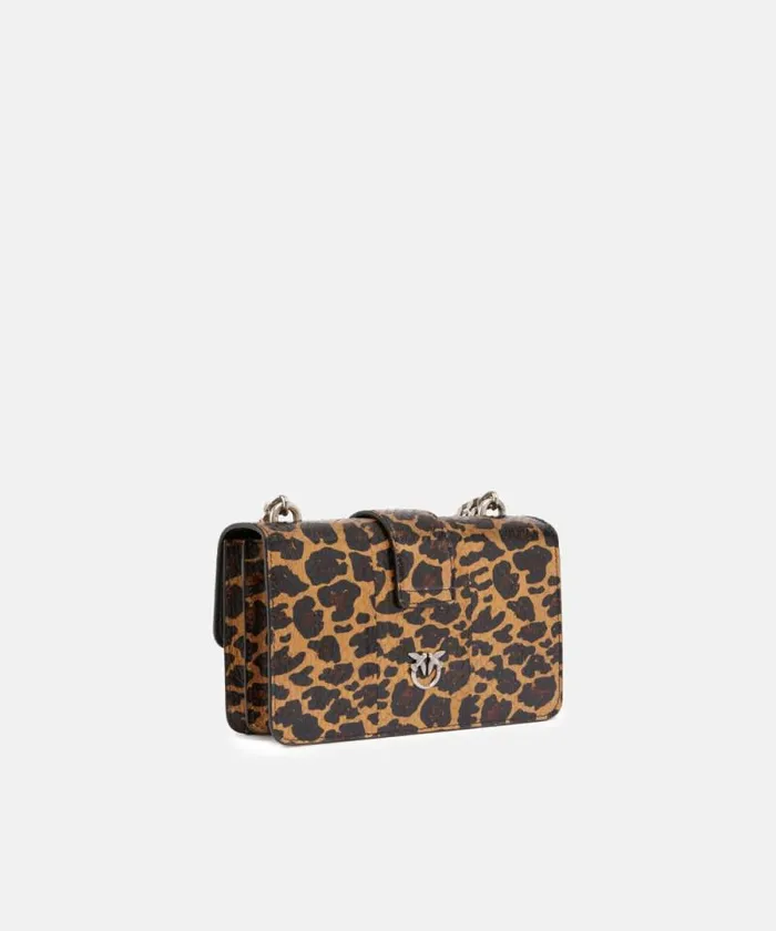Women Crossbody Bags Pinko PINKO Galleria Love Bag Crossbody Bag In Spotted Reptile Skin Goldblackold Silver