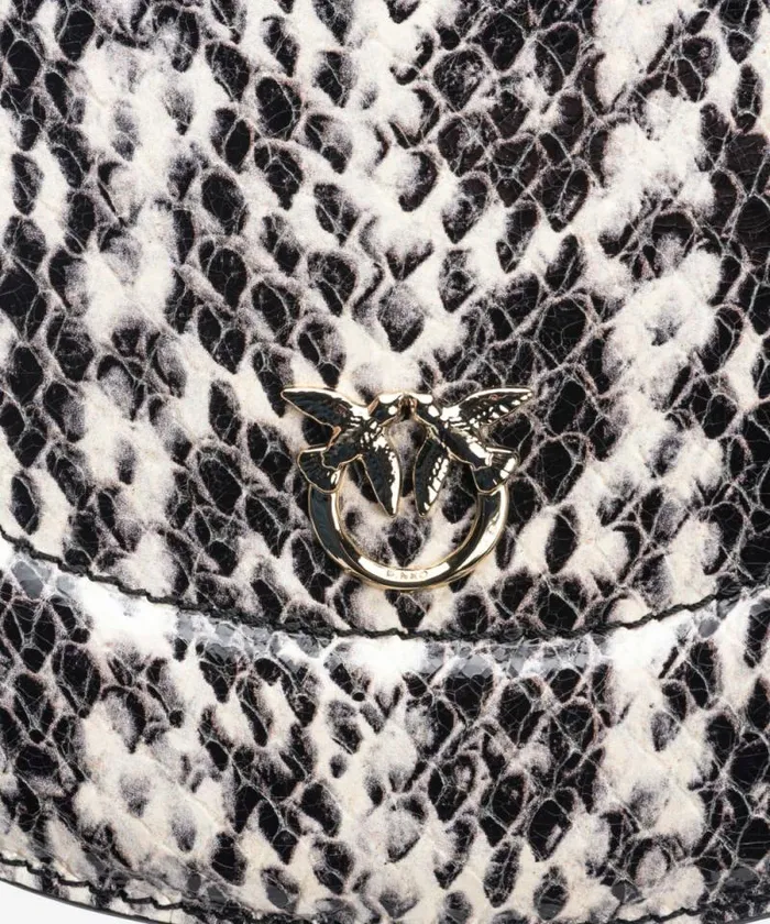 Women Crossbody Bags Pinko PINKO Galleria Mini Love Bag Click Round In Reptileprint Leather Whiteblacklightgold Women Crossbody Bags Pinko PINKO Galleria Mini Love Bag Click Round In Reptileprint Leather Whiteblacklightgold