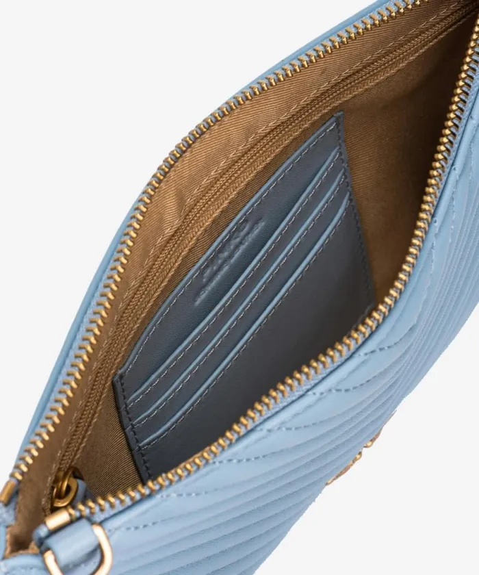 Women Crossbody Bags Pinko Small Quilted Nappa Leather Envelope Bag Lightblueantique Gold Women Crossbody Bags Pinko Small Quilted Nappa Leather Envelope Bag Lightblueantique Gold