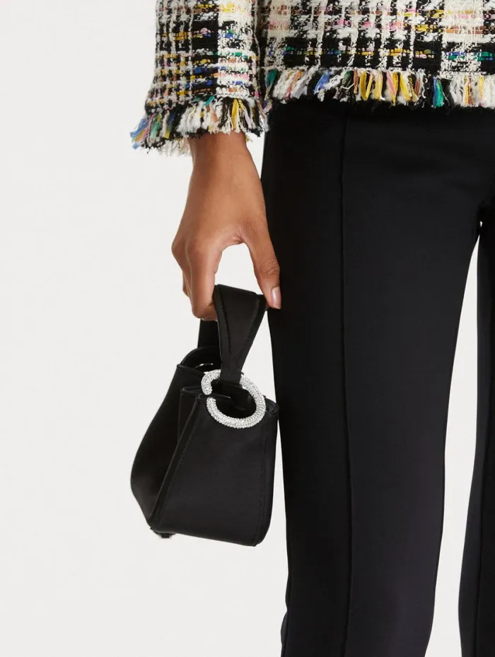 Women Crystal Pav Nano O Handle Bag Black Oscar De La Renta Handbags Women Crystal Pav Nano O Handle Bag Black Oscar De La Renta Handbags