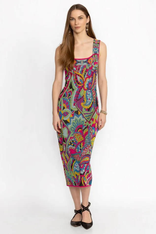 Women DEMARNE MIDI DRESS Demarne Print Johnny Was Dresses