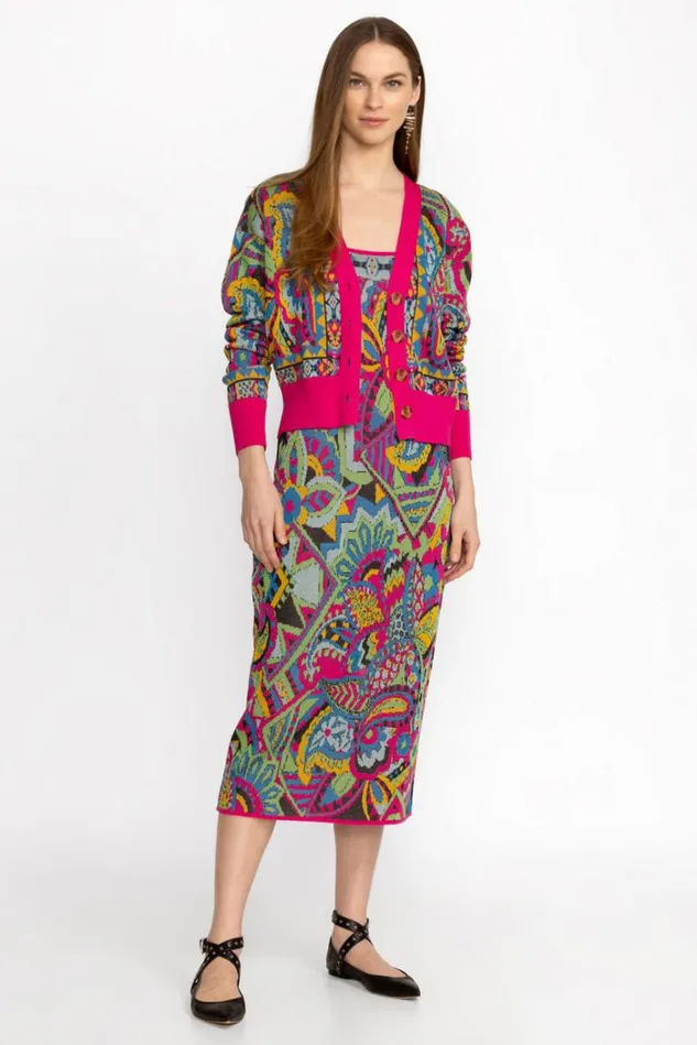 Women DEMARNE MIDI DRESS Demarne Print Johnny Was Dresses Women DEMARNE MIDI DRESS Demarne Print Johnny Was Dresses