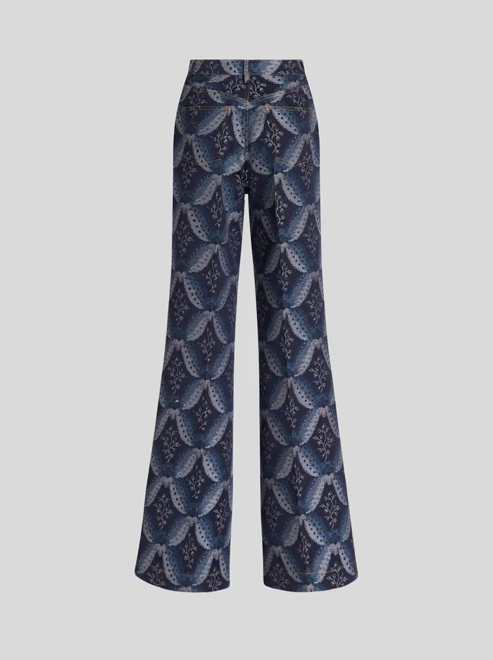 Women Denim Jacquard Jeans Etro Trousers