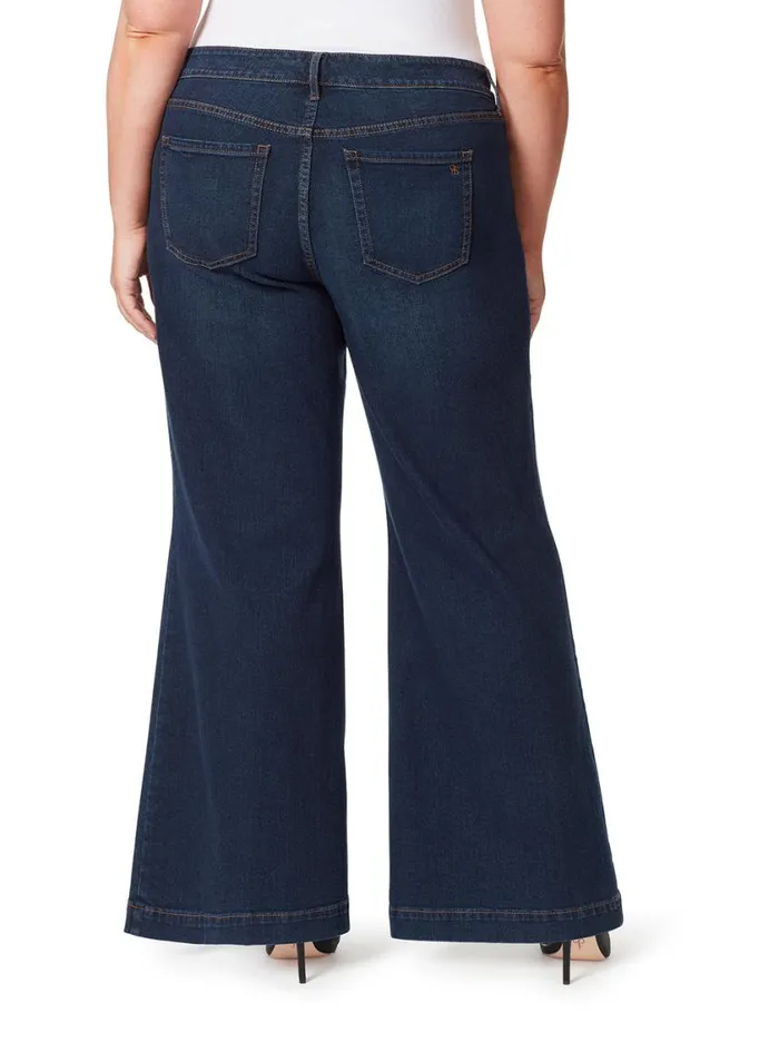 Women Denim Jessica Simpson True Love Wide Leg Trouser Jeans In Ditto