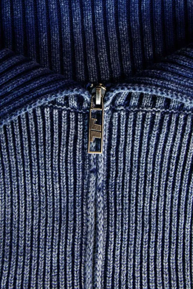 Women Denim Look Knitted Long Sleeve Top Jaded London Knitwear