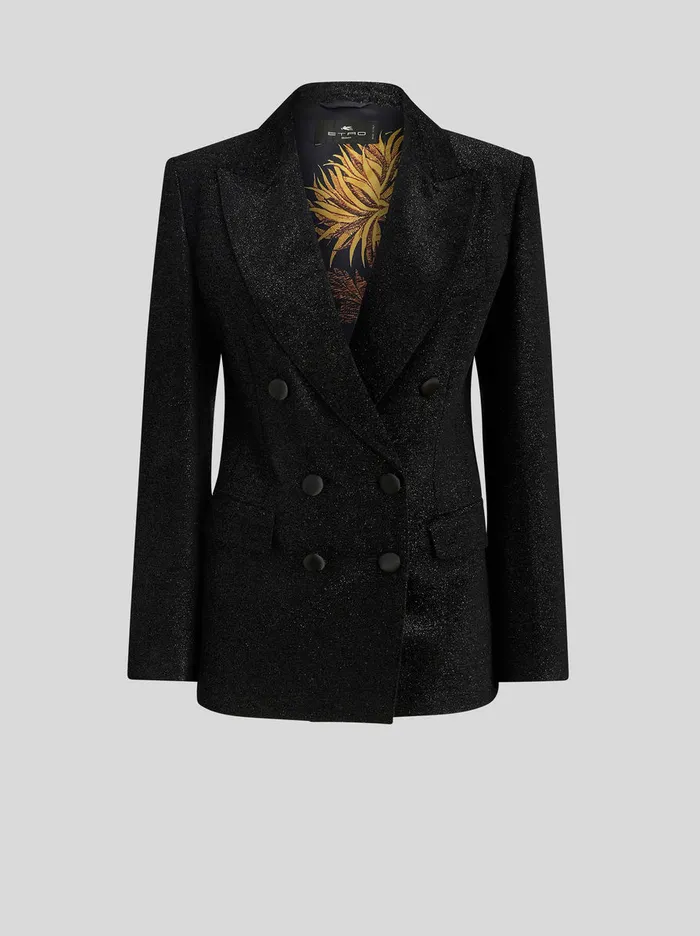 Women DoubleBreasted Jacket With Printed Lining Etro Jackets