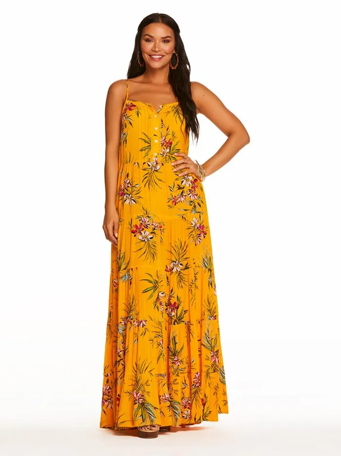 Women Dresses Jessica Simpson Alanis Tier Dress In Tropical Oasis