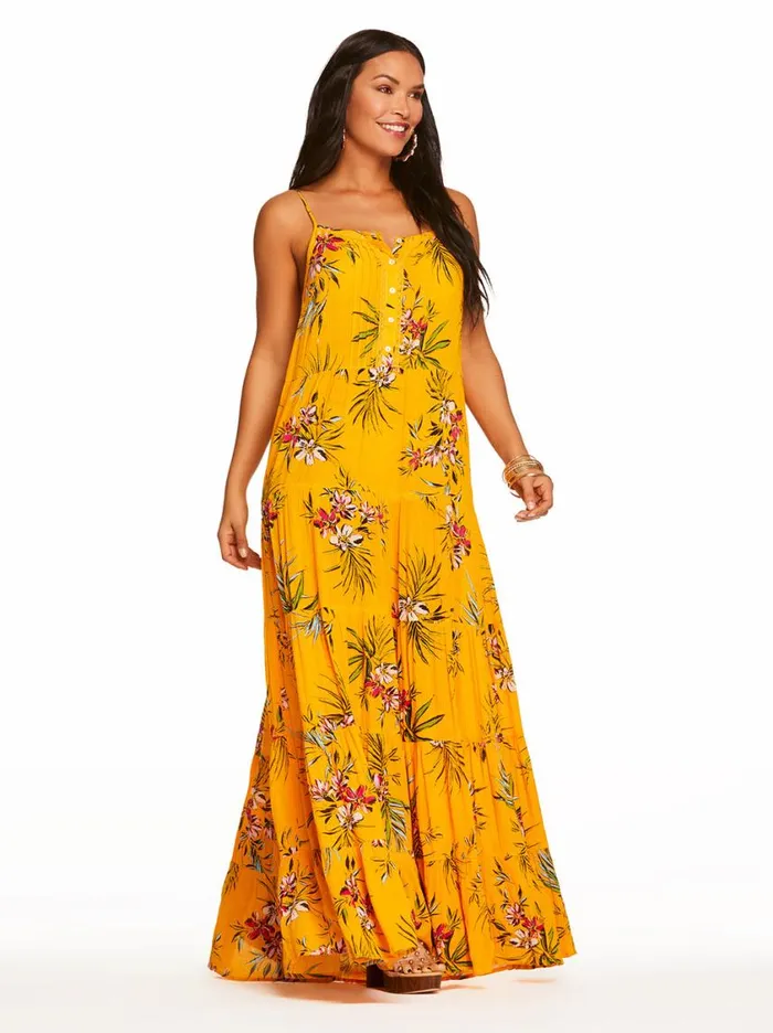 Women Dresses Jessica Simpson Alanis Tier Dress In Tropical Oasis