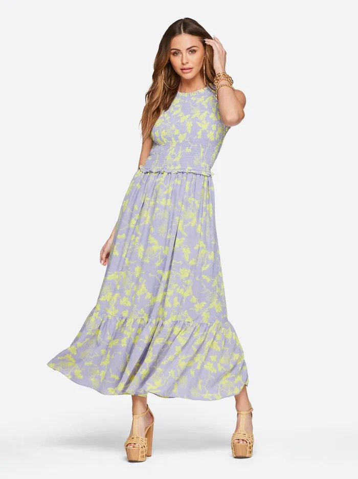 Women Dresses Jessica Simpson Mira Tiered Ruffle Maxi Dress In Hidden Lotus