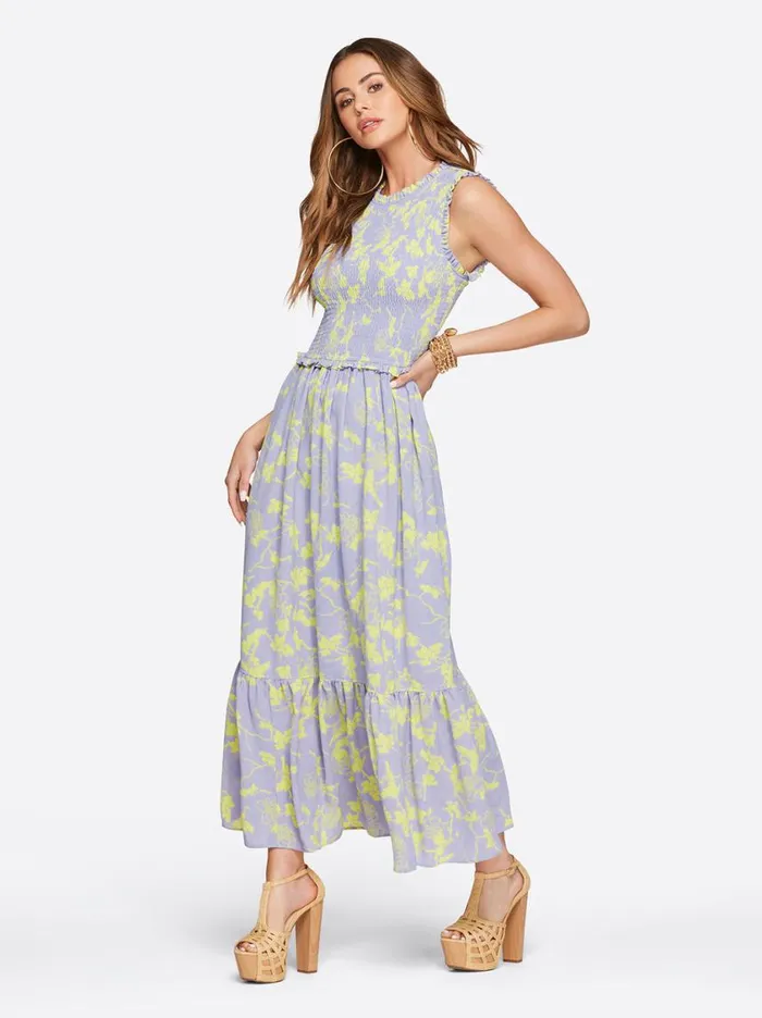 Women Dresses Jessica Simpson Mira Tiered Ruffle Maxi Dress In Hidden Lotus