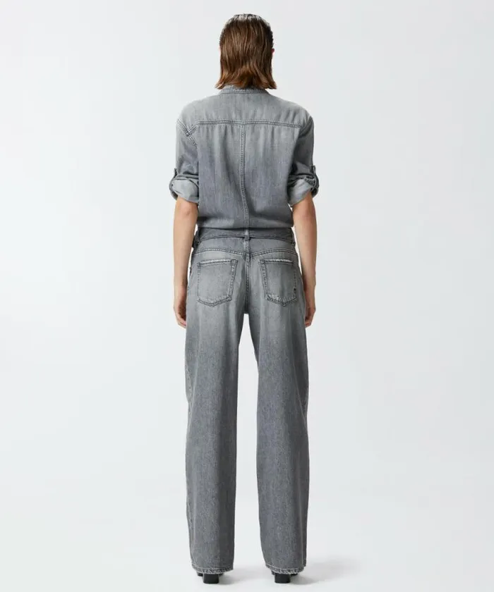 Women Dresses Pinko Light Grey Denim Jumpsuit Light Grey Wash