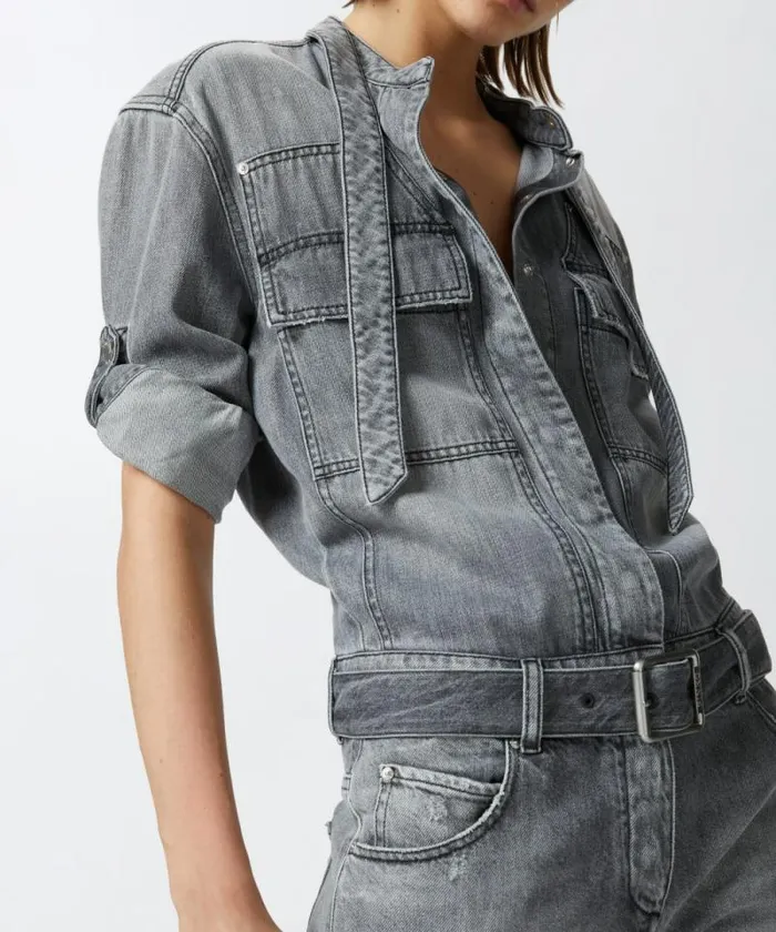 Women Dresses Pinko Light Grey Denim Jumpsuit Light Grey Wash