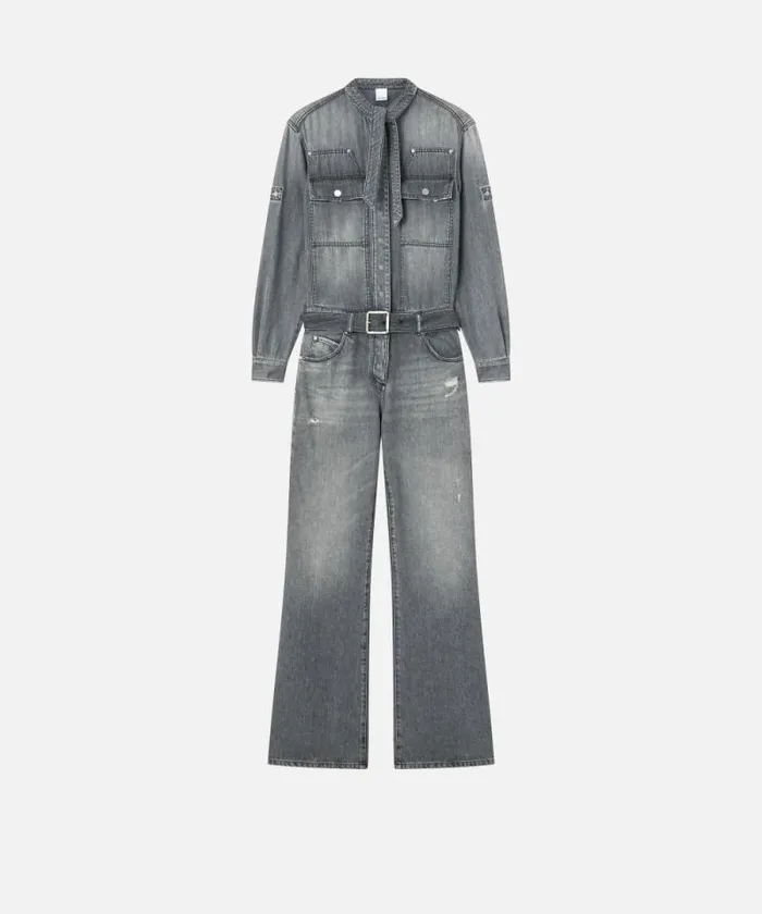 Women Dresses Pinko Light Grey Denim Jumpsuit Light Grey Wash