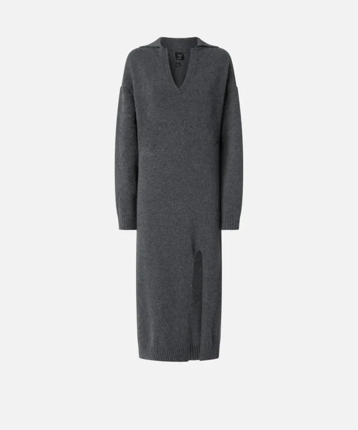 Women Dresses Pinko Long Cashmere Blend Knit Dress Greycrow