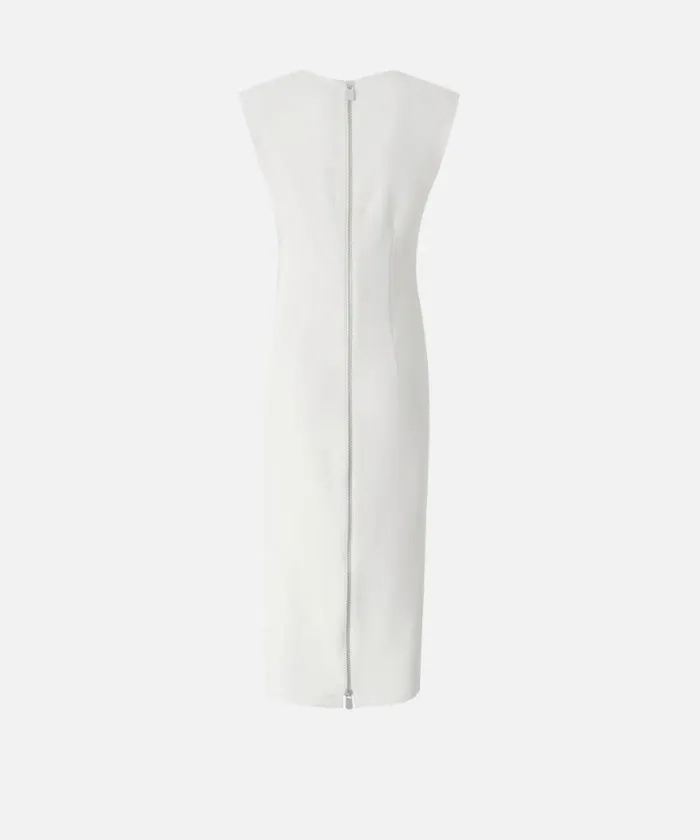 Women Dresses Pinko Midi Dress In Crepe Fabric With Zip Lily White