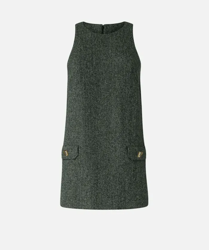 Women Dresses Pinko Short Pinafore Dress With Mirrorfinish Buttons Blackwhite