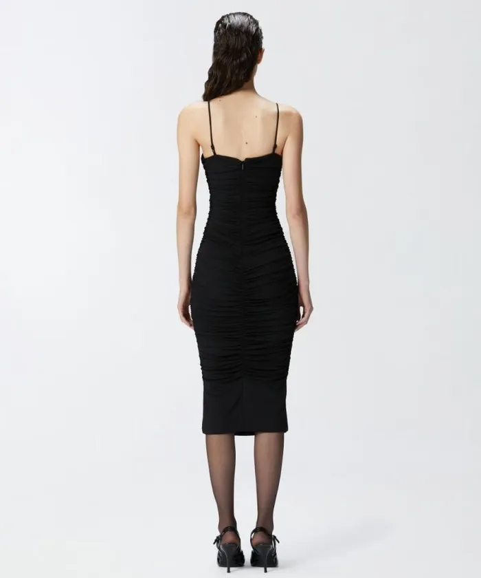 Women Dresses Pinko Slimfit Dress With Thin Straps Limo Black