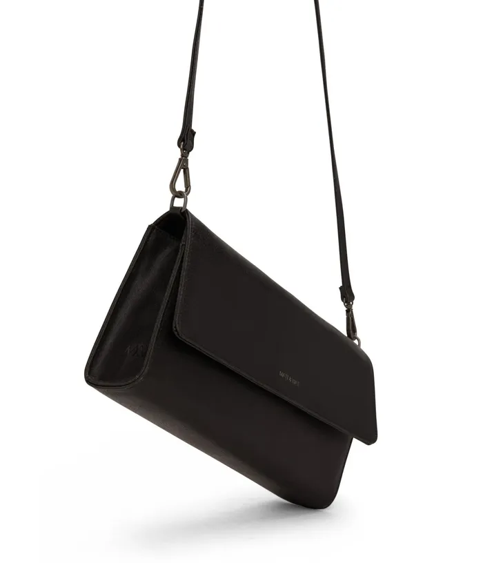 Women Drewlg Large Vegan Crossbody Bag 8211 Vintage Black Matt and Nat Crossbody