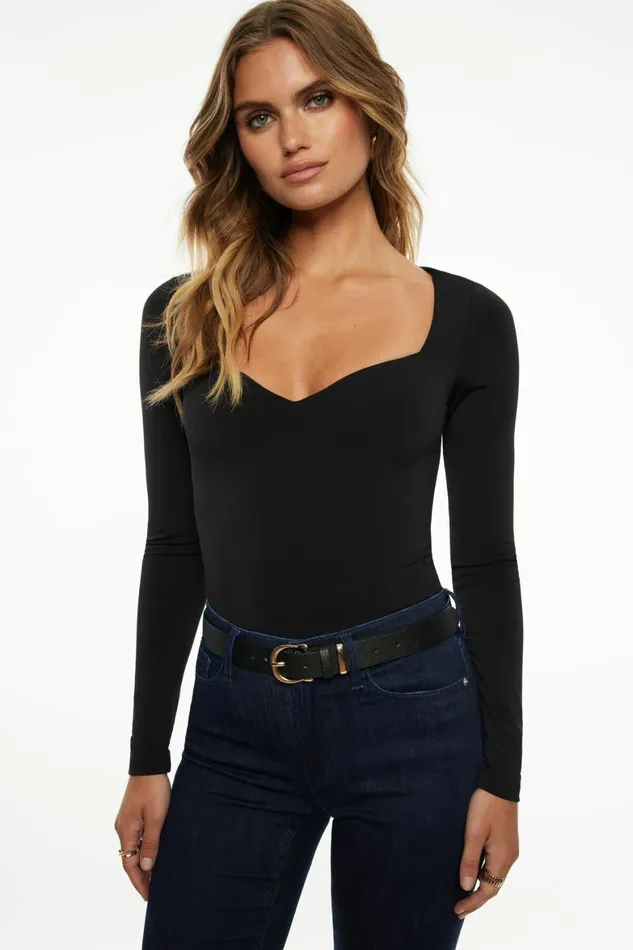 Women Dynamite Bodysuits Raye Sculpt Sweetheart Bodysuit Black