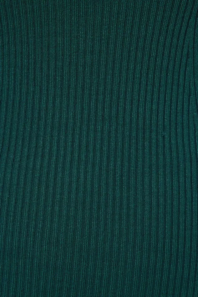 Women Dynamite Dresses and Jumpsuits Ribbed Polo Mini Dress Green
