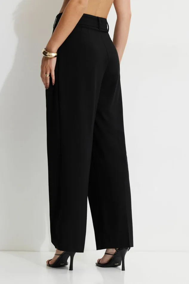 Women Dynamite Pants Drop Waist Pleated Pants Black