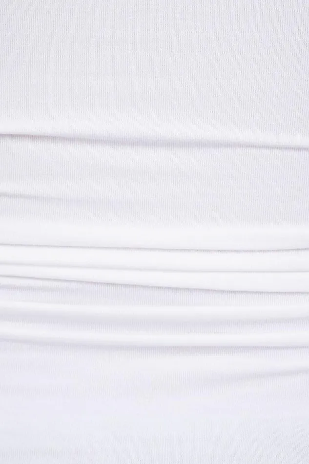 Women Dynamite Short Sleeve Tops Hana Off Shoulder Shirred T Shirt White