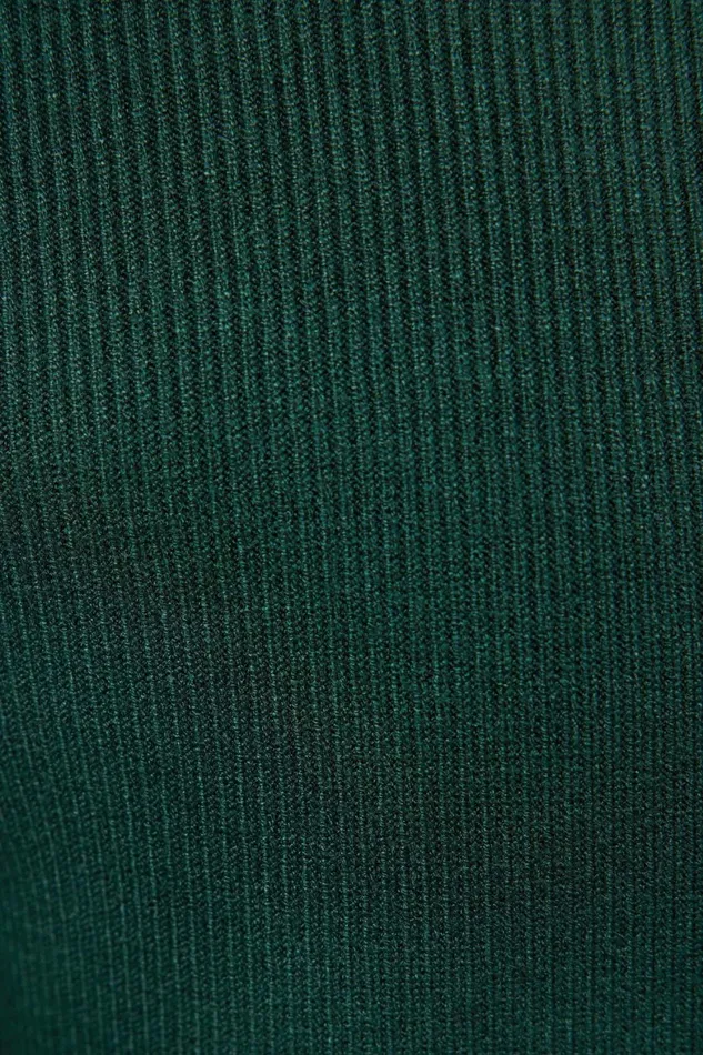 Women Dynamite Tops Fitted Crewneck Sweater Green